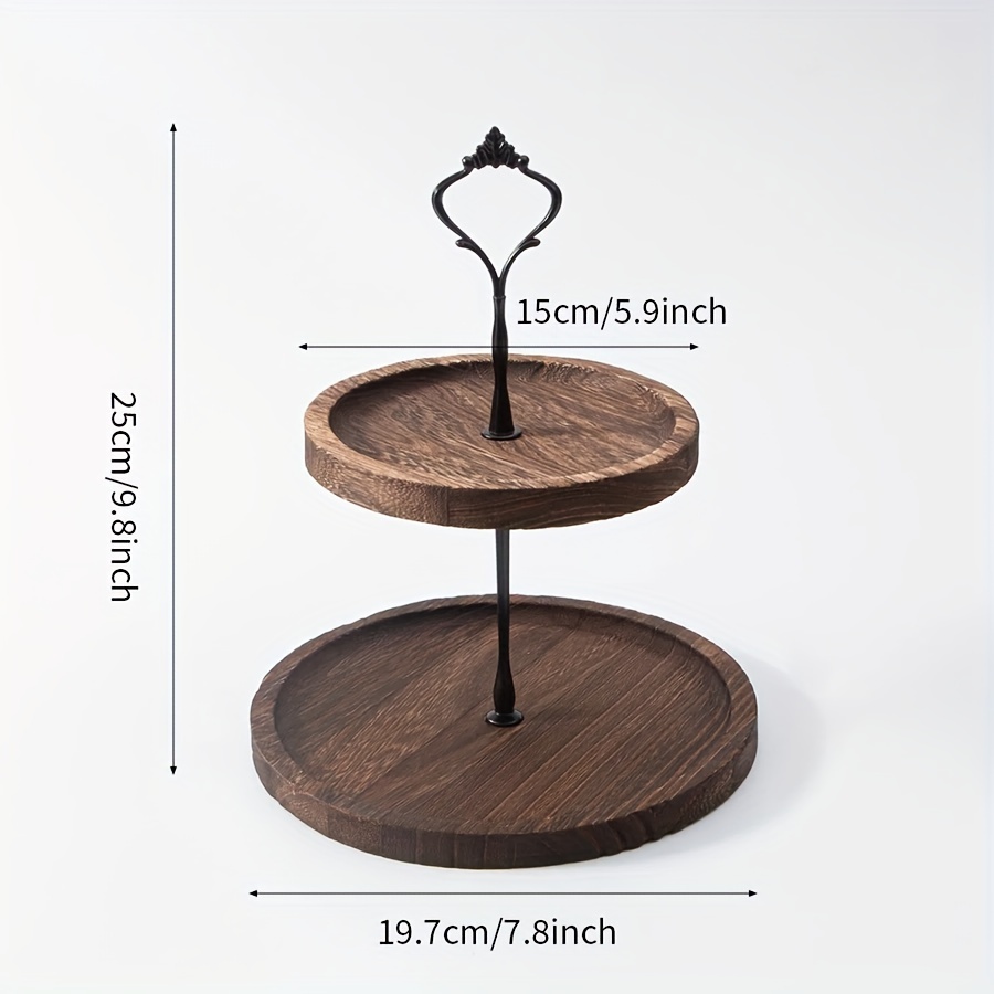 2/3 Tier Wooden Cupcake Stand for Rustic Farmhouse Decor