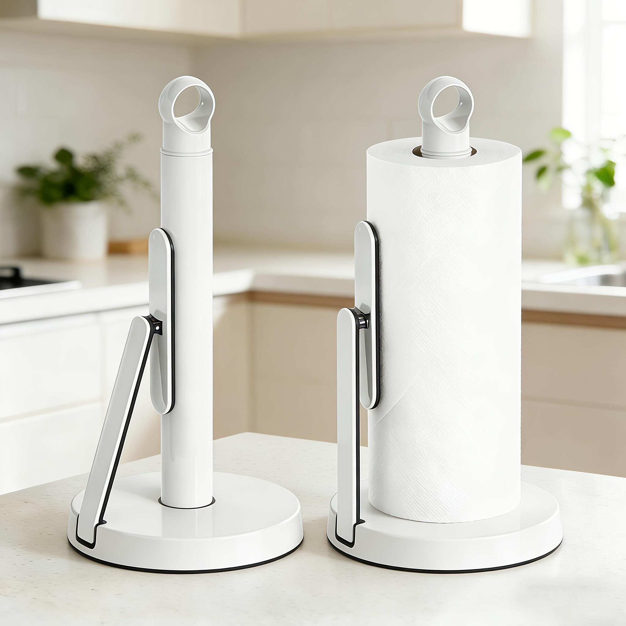 reliable Heavy Duty Stainless Steel Paper Towel Holder with Tension Arm-Easy One-Handed Tear, Modern Standing Countertop Dispenser for Kitchen, Holds All Paper Towel Rolls 7 reliable Heavy Duty Stainless Steel Paper Towel Holder with Tension Arm-Easy One-Handed Tear, Modern Standing Countertop Dispenser for Kitchen, Holds All Paper Towel Rolls - Image 7