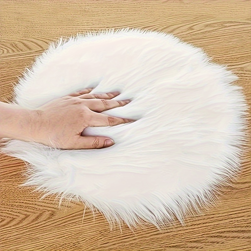 

Plush Faux Sheepskin Round Rug - Machine Washable, Fluffy & Lightweight For Living Room, Bedroom, And Home Decor