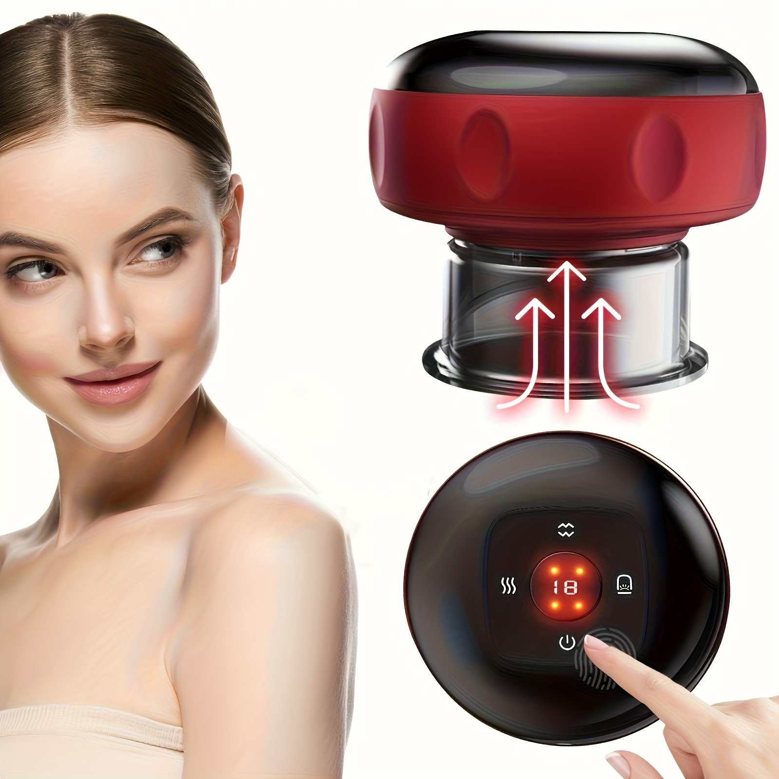 electric vacuum cupping massage machine usb c rechargeable portable cupping relax   800mah lithium battery for back neck   legs shoulders home         circulation body massage machine home massage tool sleek massage tool sturdy massage tool athletes recovery