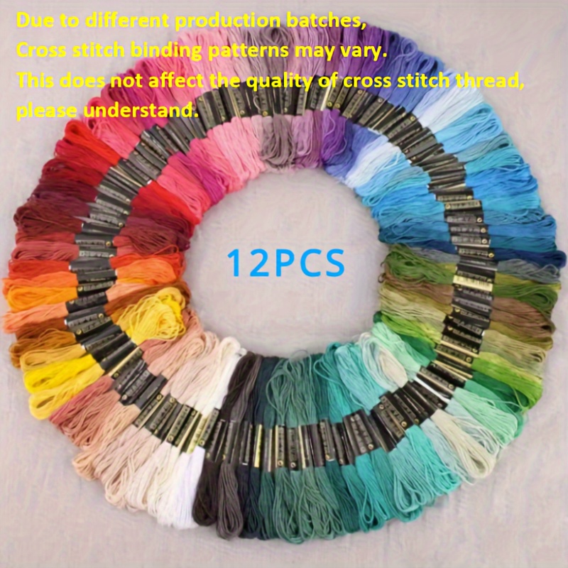 TEMU 12/24/36 Bundles High Quality Embroidery Thread Polyester Cotton Stitch Thread, Sewing Thread, Diy Craft Thread, Handmade Embroidery Art Set