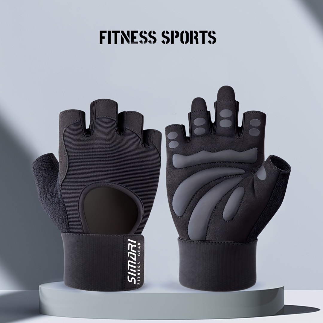 pair fitness gloves wrist wraps men women full palm coverage Temu