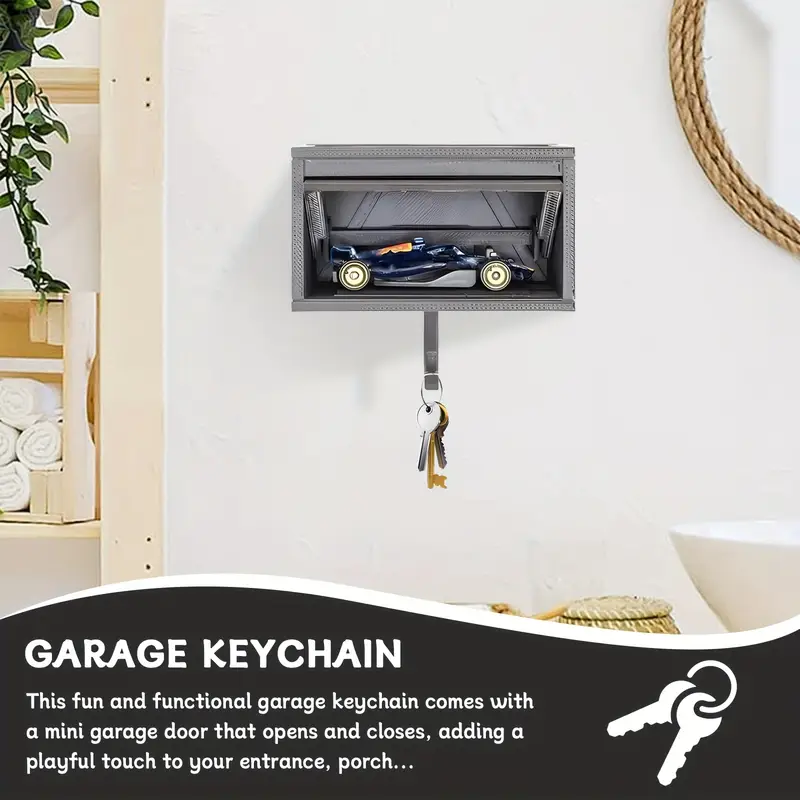 Car Garage Key Holder with Opening Door, Key Holder for Wall, Easy Car Garage Key Holder with Opening Door, Key Holder for Wall, Easy
