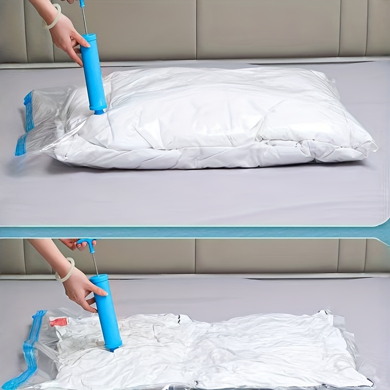 4pcs Extra Large Vacuum Storage Bags Set, 40.01x59.99 cm - Sealed Compression, Dustproof and - Space Saving, Suitable for Clothing, Bedding, Dorm, Wardrobe, and Moving, Includes 1 Manual Pump