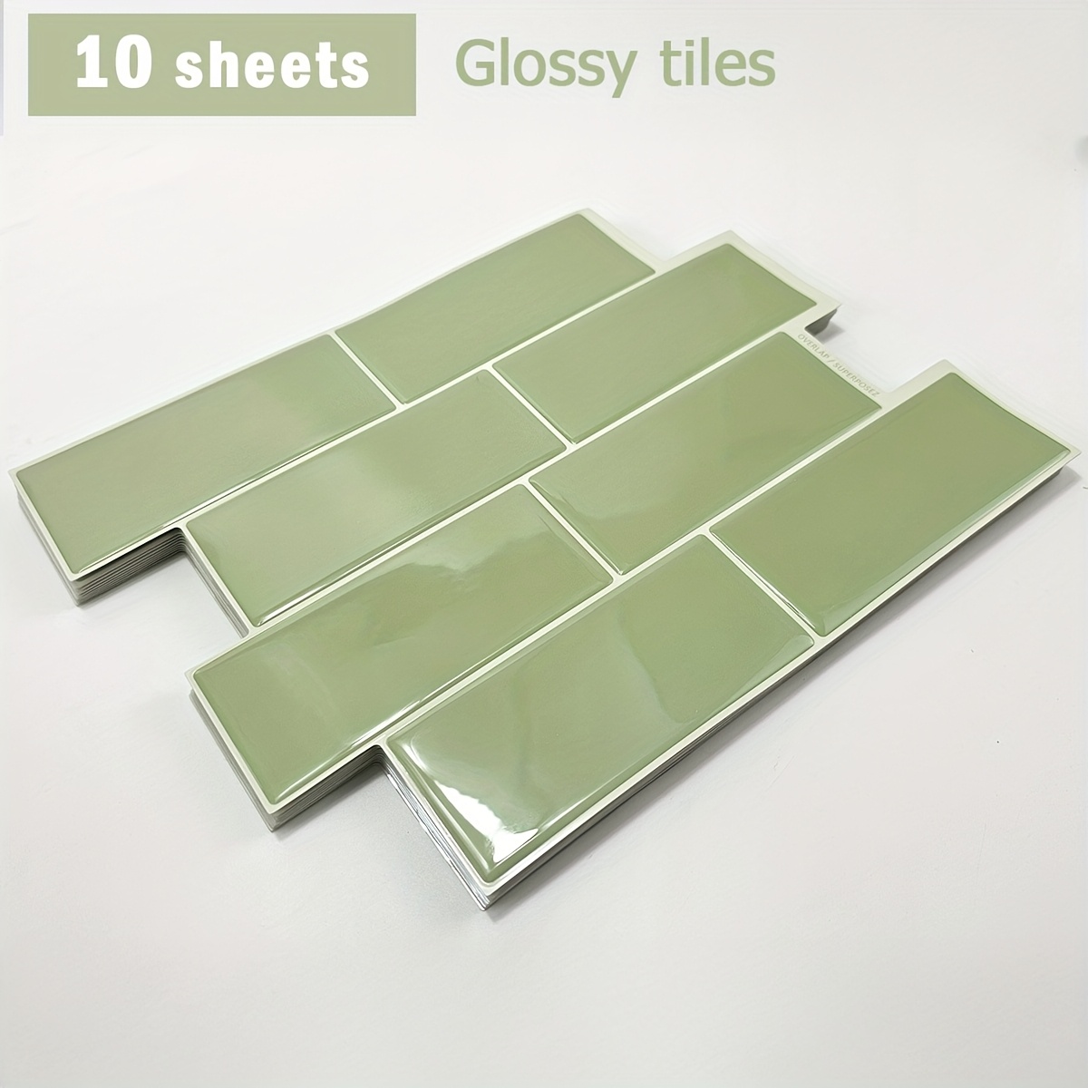 E-shop 10 Stück 3D Wandfliesen - Wasserdicht, Selbstklebende Rückwanddekoration für Küche, Bad, Waschküche - Langlebiges PET-Material mit