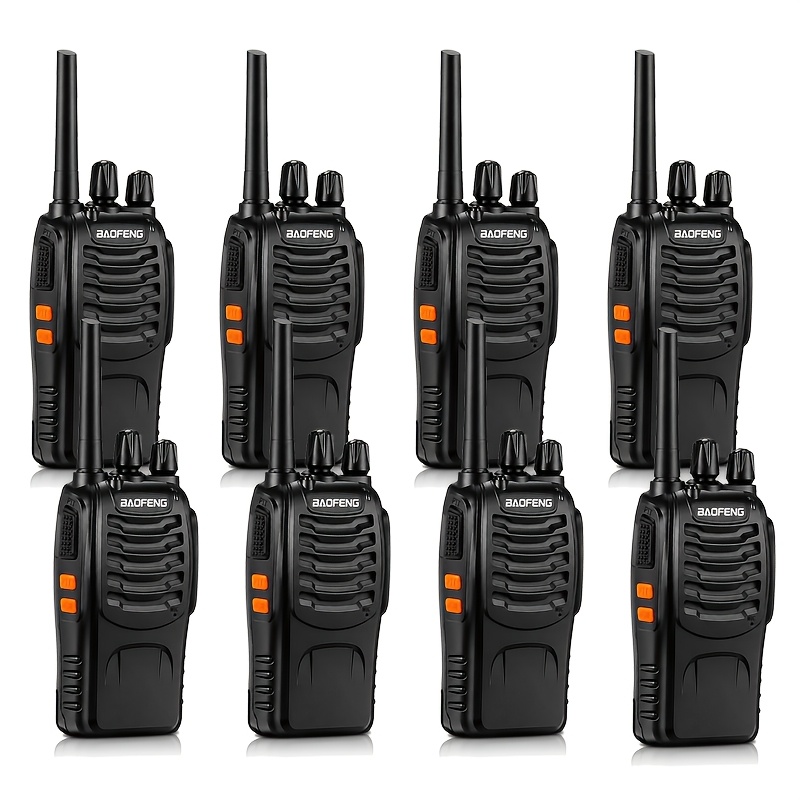 TEMU 8 Unidades Baofeng Walkie-Talkie BF-88E, con Auricular, Radio Bidireccional Recargable de 16 , con Función VOX de Linterna, 446.00-446.200Mhz,