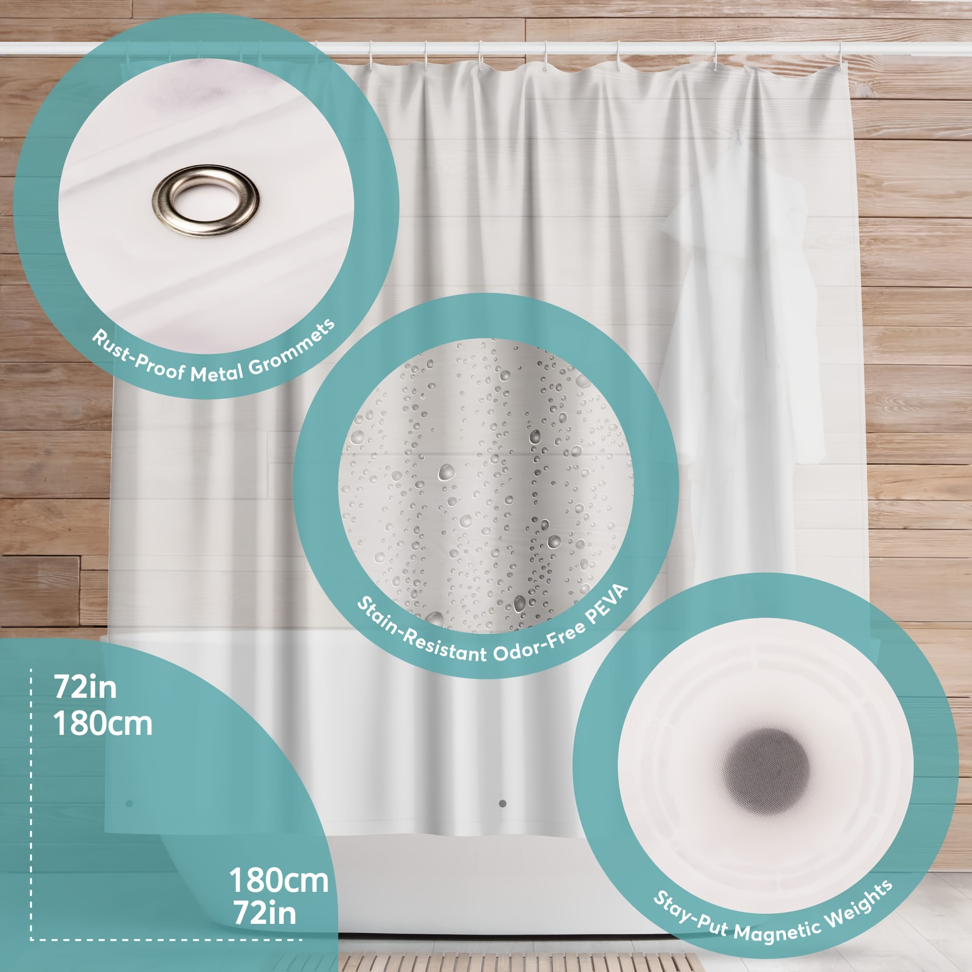 Shower Curtain Liner Clear Waterproof Plastic Shower Liner - Temu Canada