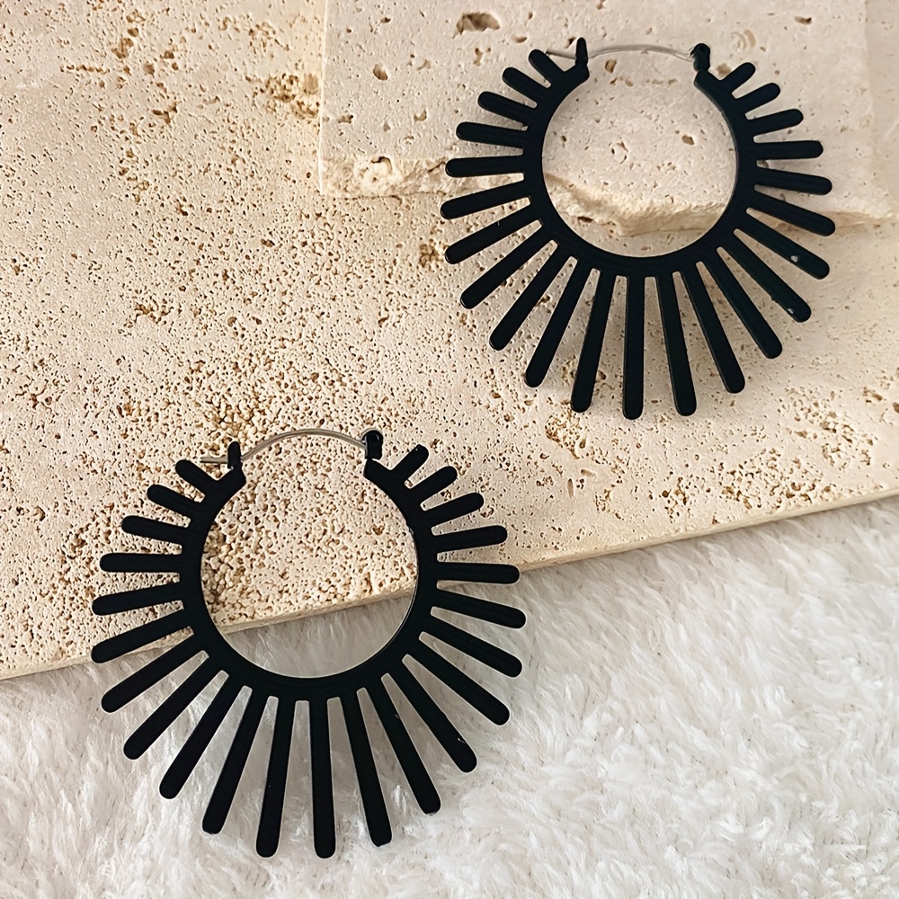 E-shop Ein Paar Vintage-Gothic-Stil Große Schwarze Ohrringe, Ideal für Tägliche Vielseitigkeit, Urlaubsgeschenke Lässigen Urlaubsstil