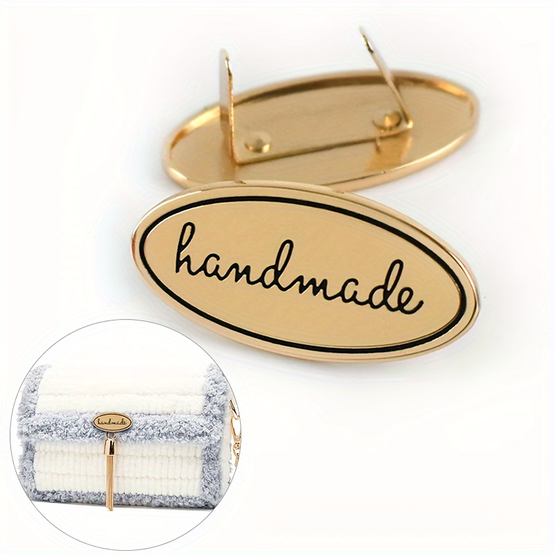 

2pcs Handmade Alloy Tags For Diy Crafts - Customizable Letter Printing Labels For Bags, Clothing & Accessories