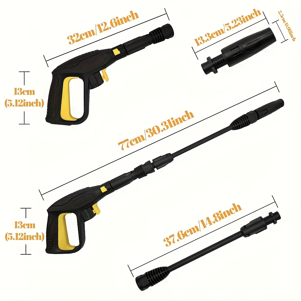 High Pressure Car Wash Jet Lance For Karcher K Series With 4 Nozzle Tips Adjustable Angle Sprayer Curved Rod Washer