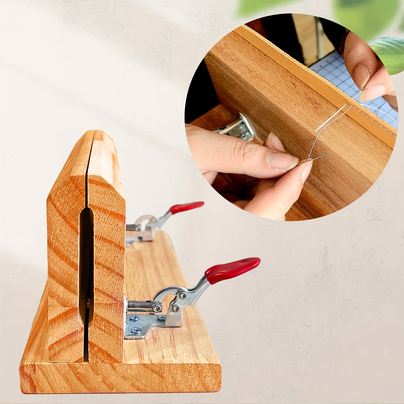 360 degree rotating leather craft pony wood stitching pony clamp sewing leather   stitching and lacing holder tool 1 piece