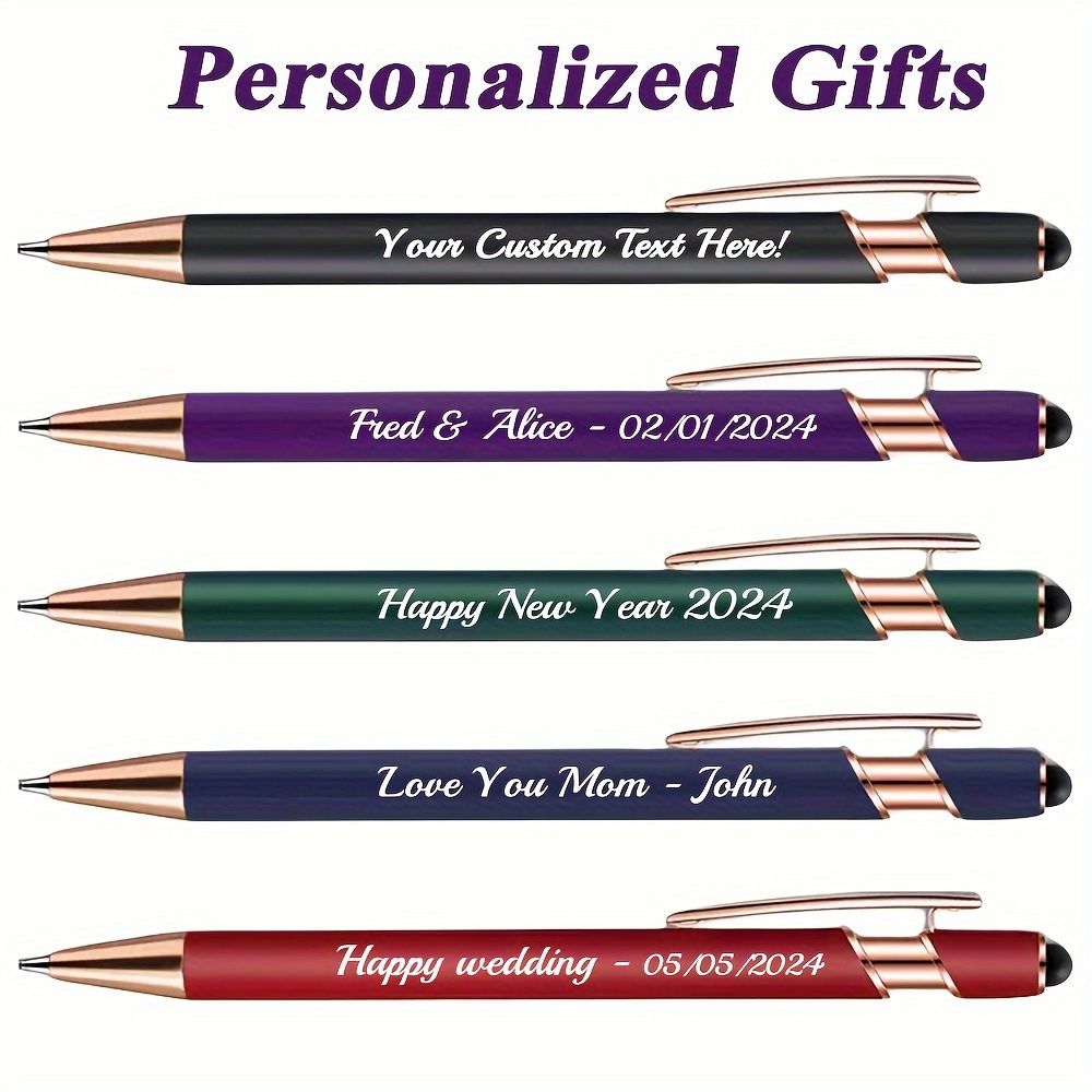 Jolis Papiers Personalisierter Kugelschreiber 2-in-1 - Mit Stylus, Gravur, Softtouch-Griff, Schwarze Tinte