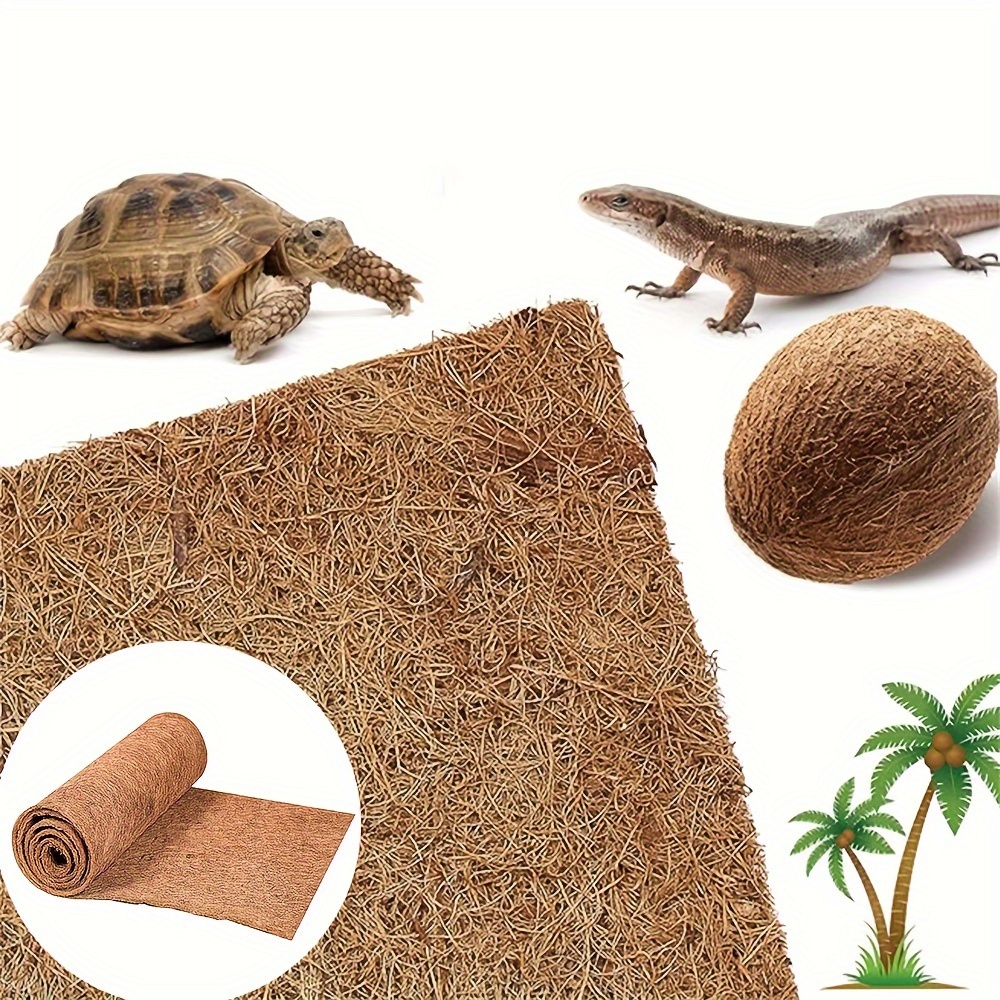 

Reptile Coir Pad, Fiber Mat, Non-slip, Breathable, Moisture Retentive, For Turtle, , Lizard, Chameleon, Bearded Dragon, Garden, Terrarium, Small Animal, Pet Turtle Flooring