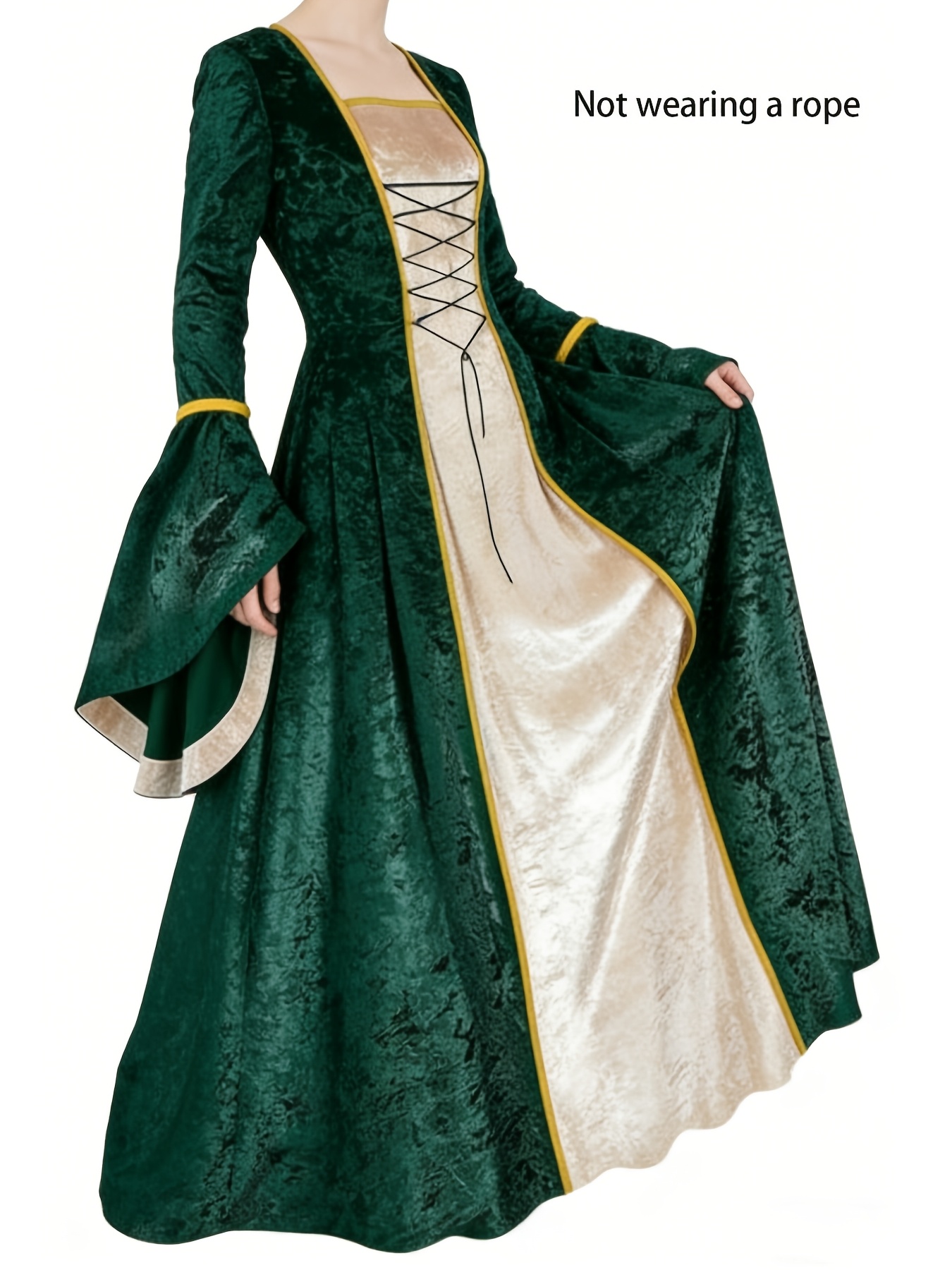 slim fit dress slacks Elizabethan Renaissance 16th Century Forest Green Velvet Gown