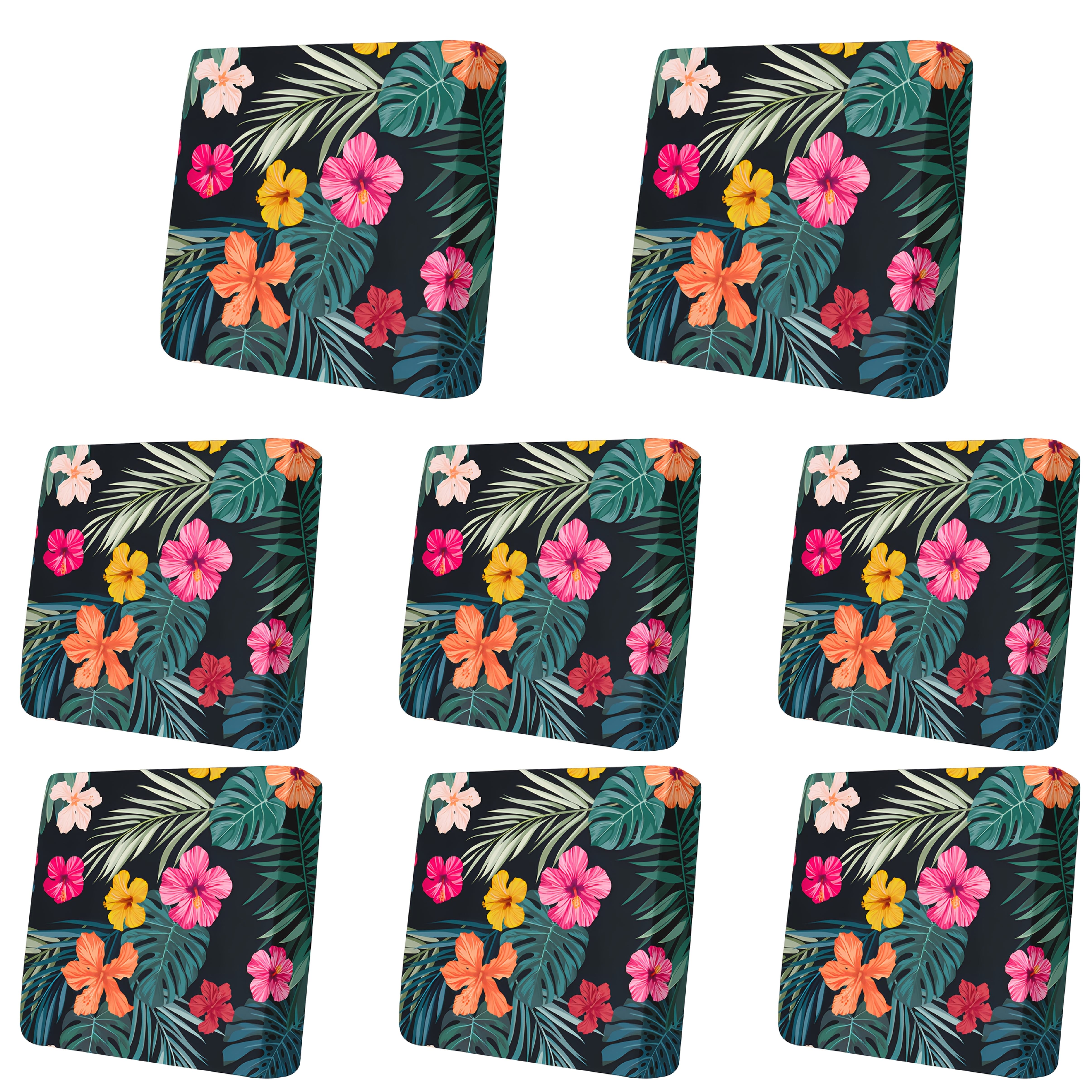 TEMU 8pcs Set: Vibrant Tropical Floral Print Outdoor Patio Sofa Cushion Covers, Sofa Slipcovers, Backrest Covers, Pet-friendly Sofa Seat Cushion