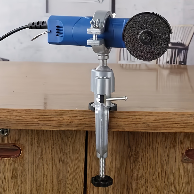 [Diy Projects] One Small Bracket, Electric Drill Bracket, Electric Grinding Bracket, Universal Bracket, 360 Degree Rotatable Multifunctional Bracket, Electric Drill Clip, Electric Drill Holder, Tool Stability Support|Metal Construction|Adjustable Height Stand