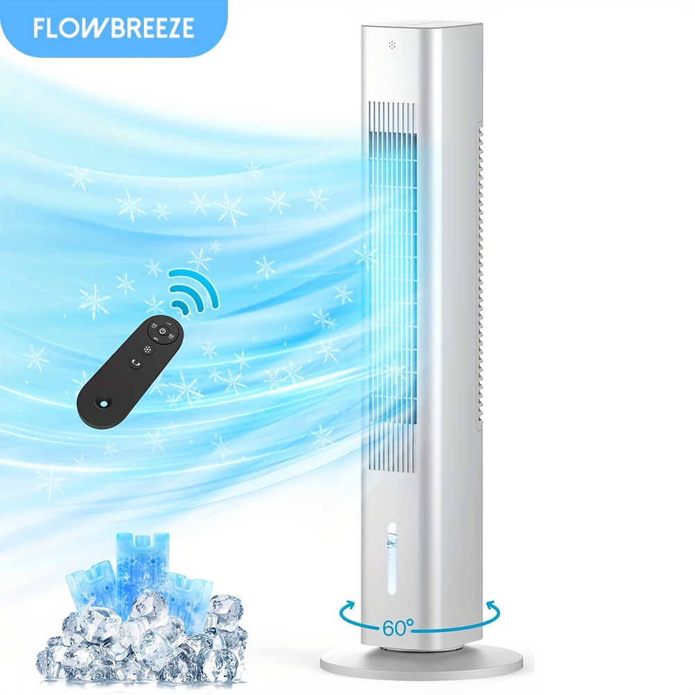 

Flowbreeze 3-in-1 Evaporative Air Cooler W/1.2l Water Tank, Packs, 7h Smart Timer, 60° Swing, 35" Windowless Air Cooler For Room Bedroom