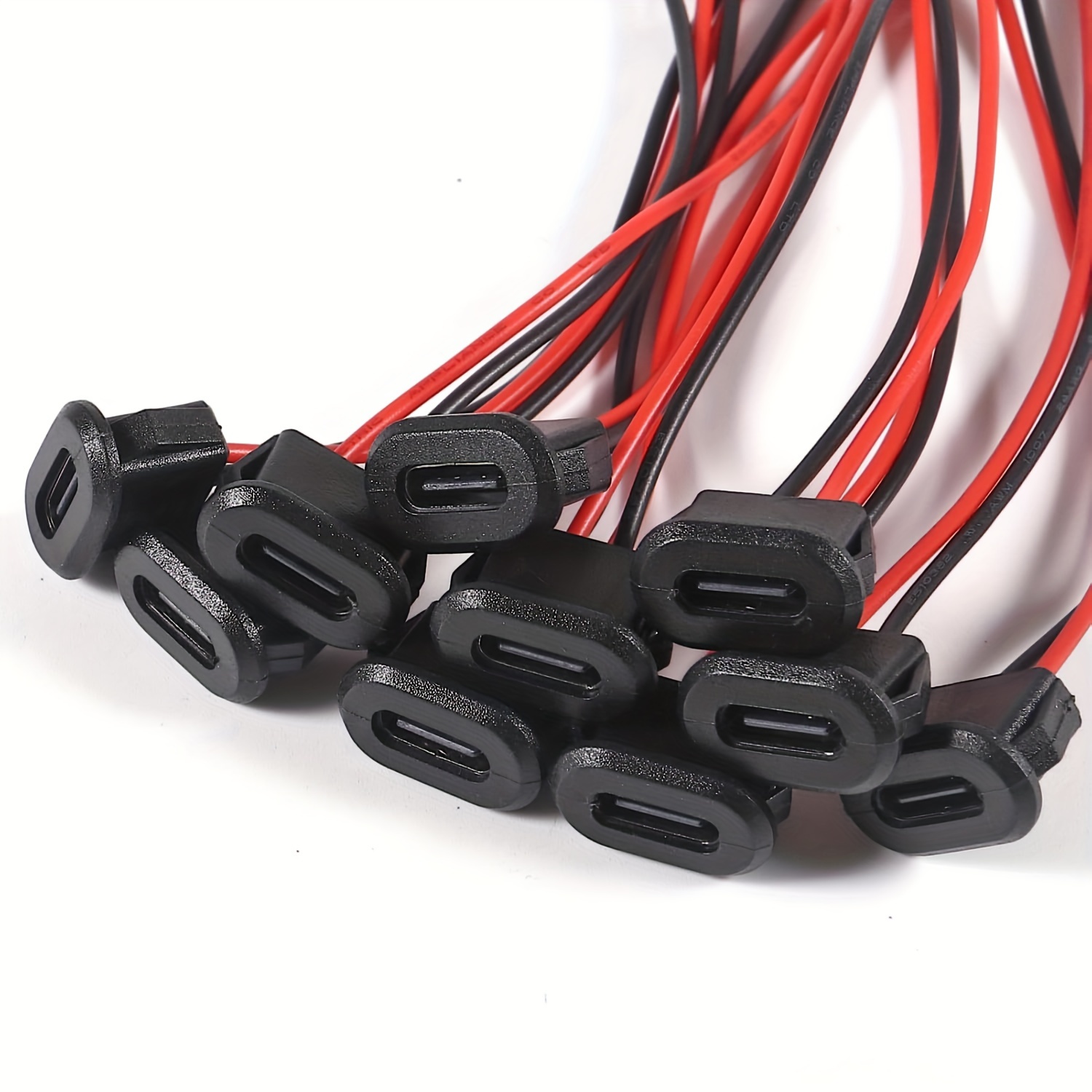 10 15 20pcs type c female chassis 2p solder wire type usb c tail fiber cable   line usb c plug to 2 pin   wire open connector Product details 1