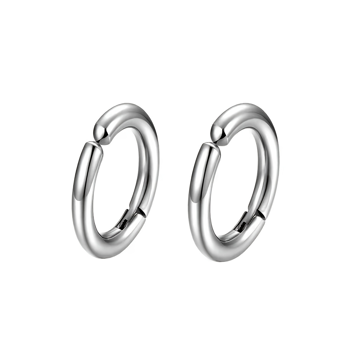 TEMU Un par de aretes clip de acero inoxidable de moda para hombres y mujeres, ideales para el uso diario, con un diseño fácil de usar sin necesidad