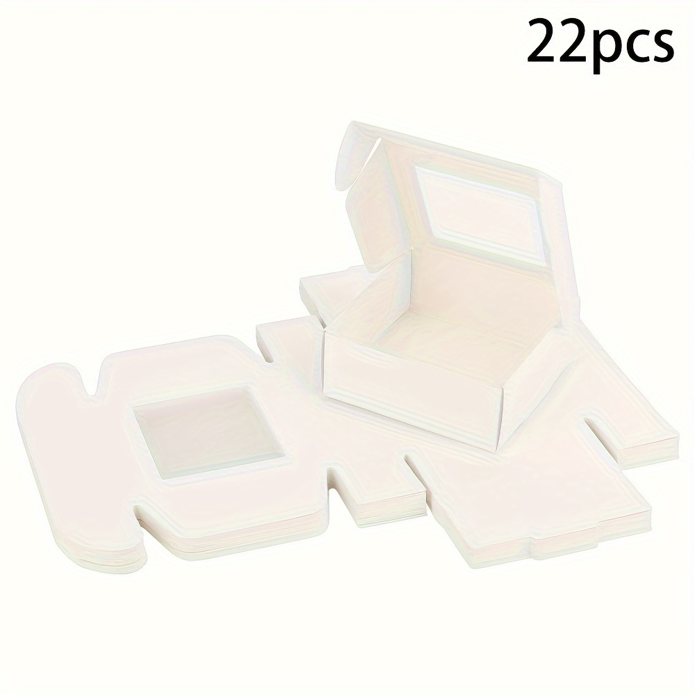 E-shop 22 Stück Schmuck-Geschenkboxen aus Kraftpapier mit PVC-Fenster – quadratische Kartonverpackung zur Präsentation und Aufbewahrung, kein