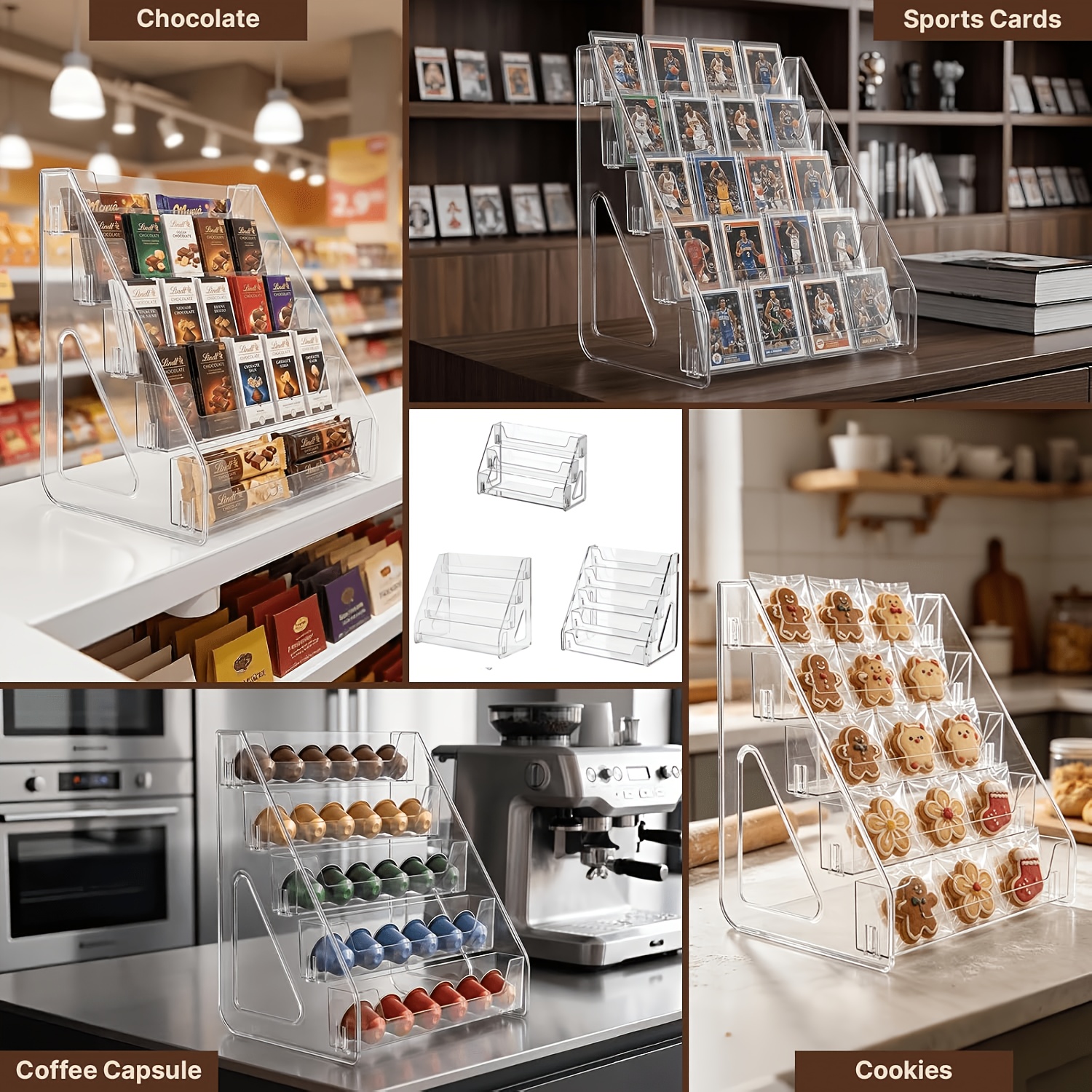 Transparent Acrylic Stackable Display Stand for Snacks