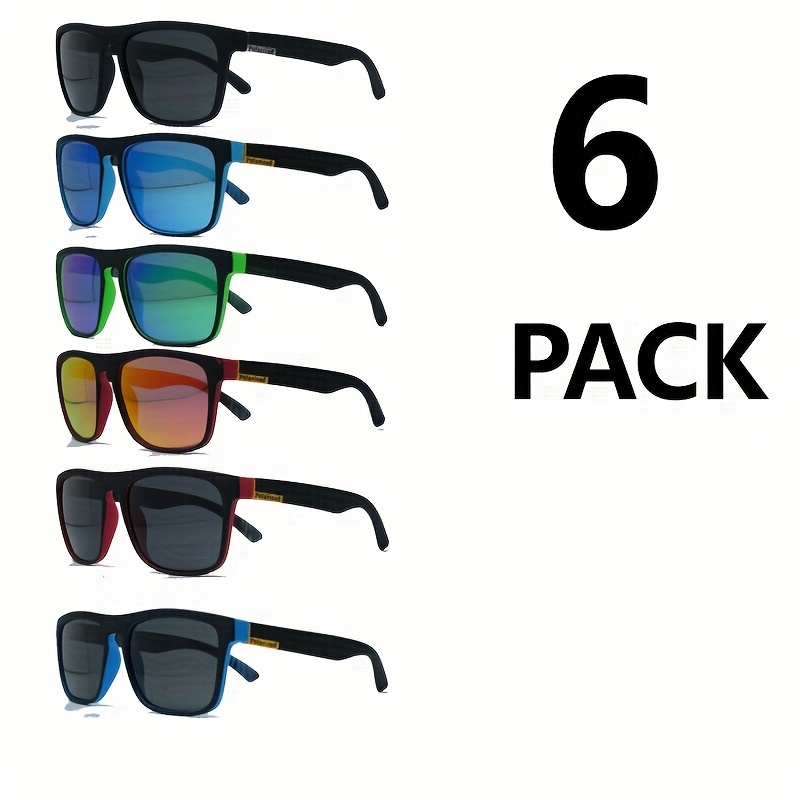 

6-pack Sports Polarized Glasses For - Uv Protection Polarizer Lenses, Full Rim For Fishing, Hiking, Driving & Outdoor Activities, Stylish Windproof Eyewear With Durable Construction