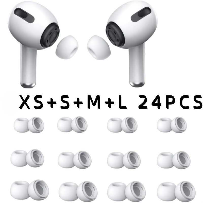 TEMU 24pcs [12 Pairs] Replacement Ear Tips For Silicone Earbuds, Wireless Headset Silicone Ear Caps Universal Replacement Earbud Caps Super Soft