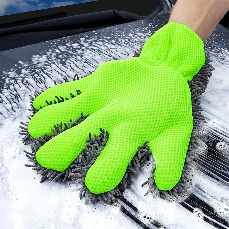 E-shop Doppelseitiger Mikrofaser-Waschhandschuh - Kratzfrei, Starker Reinigungshandschuh für Innen- & Außenreinigung von Autos, Lackschonend,