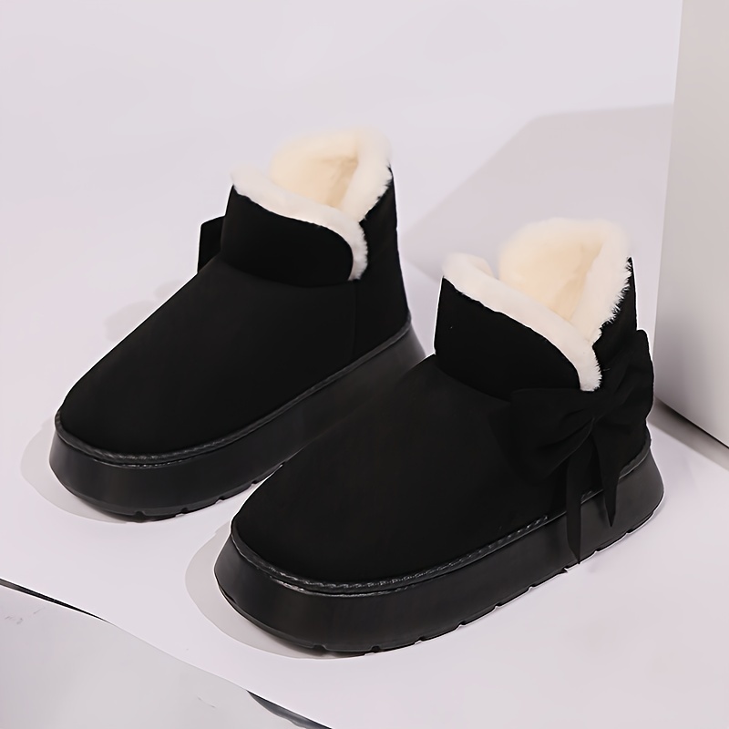 cozy stylish winter snow boots for couples warm plush lined indoor outdoor slippers with eva sole details 7