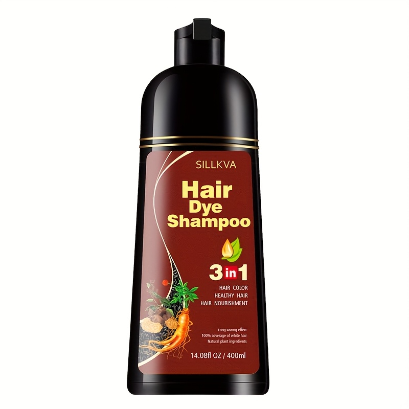 TEMU 3-in-1 Hair Dye Shampoo (black/dark Brown/coffee)-with, 100% Gray Hair Coverage, Nourishing Color, For, 14.08fl. oz/400ml