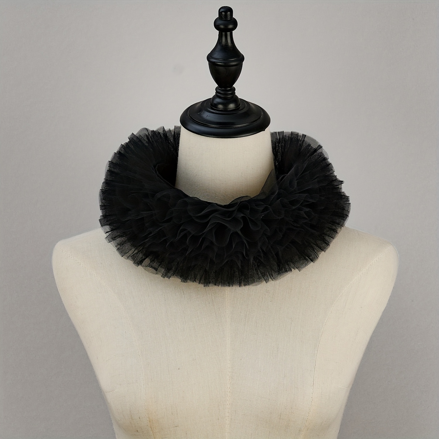 Image of 1pc Women's Detachable Mesh Petal Collar, Neck Scarf, Court-style Ruffle Collar, Autumn/winter Renaissance Decorative Accessory