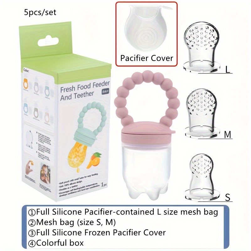 Baby Fruit Food Feeder Pacifier Milk Frozen Set Silicone - Temu