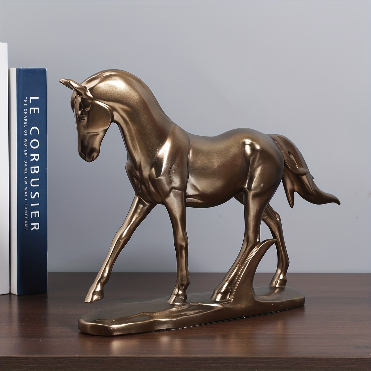 1pc of vintage Bronze Standing Horse Craft Statue Decoration, Suitable for Home Entrance Feng Shui Holiday Decor, Ideal for Housewarming Celebrations, Father'S Day, And Thanksgiving Gifts