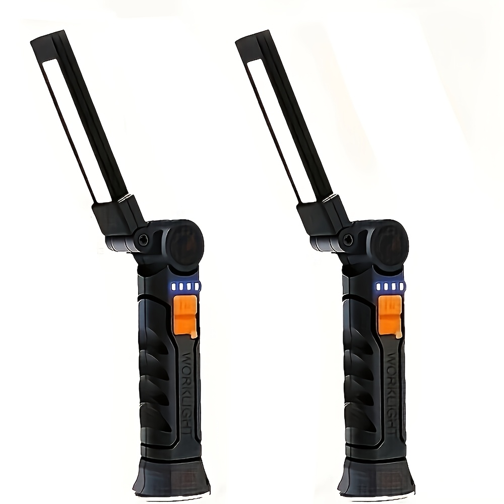 TEMU Torcia LED portatile pezzi con base magnetica, luce da lavoro ricaricabile, USB multifunzionale con 4 modalit� di illuminazione, IP44, torcia