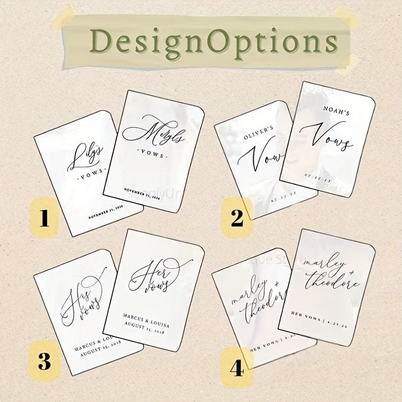 TEMU A Set Of 2 Customized Vow Books, Wedding Vow Books, Personalized Vow Books, His And Hers Vow Booklets, Elegant Vow Books, Luxurious Vow Books,