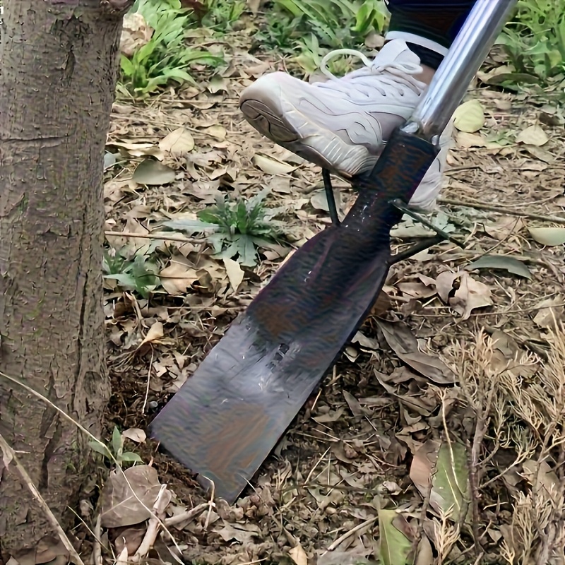 non electric manual digging shovel heavy duty   steel thickened blade   hardened edge solid wood handle welded   suitable for root breaking soil loosening agricultural farm tree planting and transplanting tools details 3