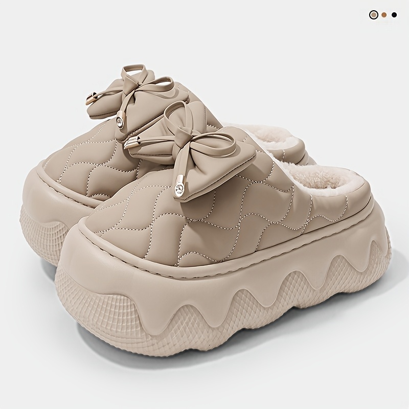 New Women's And Non-slip Height-increasing Slippers For Home And Outdoor Wear, Versatile And Fashionable, Non-slip, Fleece-lined, Thickened, Cute And Easy, Women Shoes