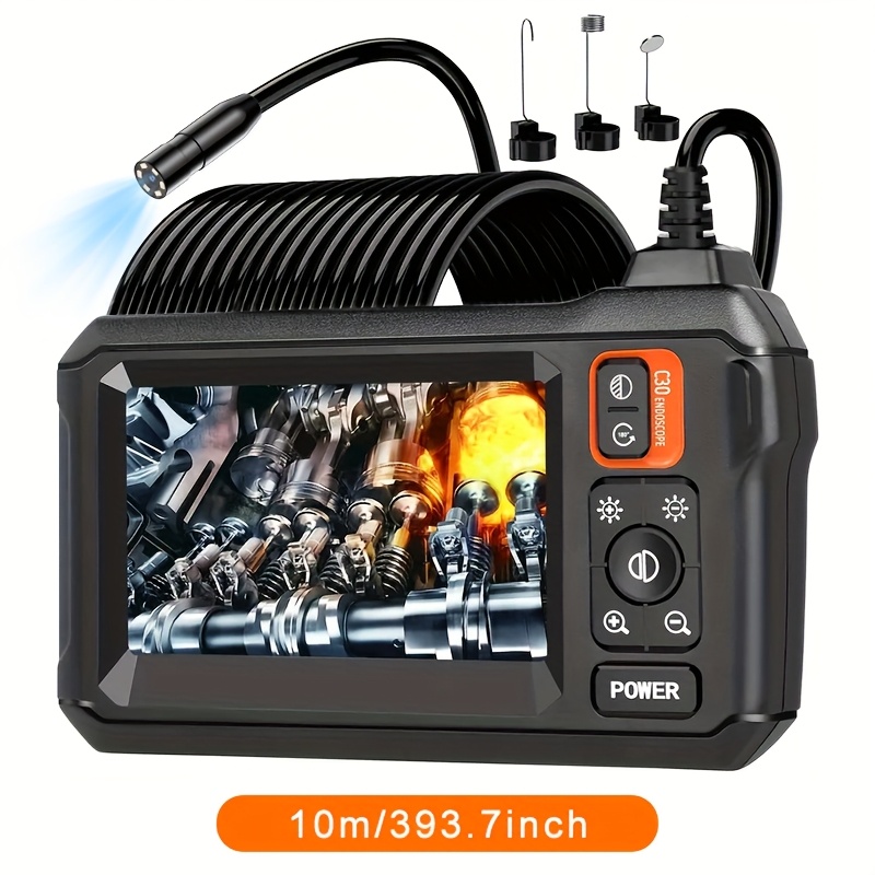 TEMU Hd Borescope Camera, Endoscope Lens With Light Camera, 4.3 Inch Camera Endoscope Camera, Endoscope With Light Camera, Endoscope 800p Hd