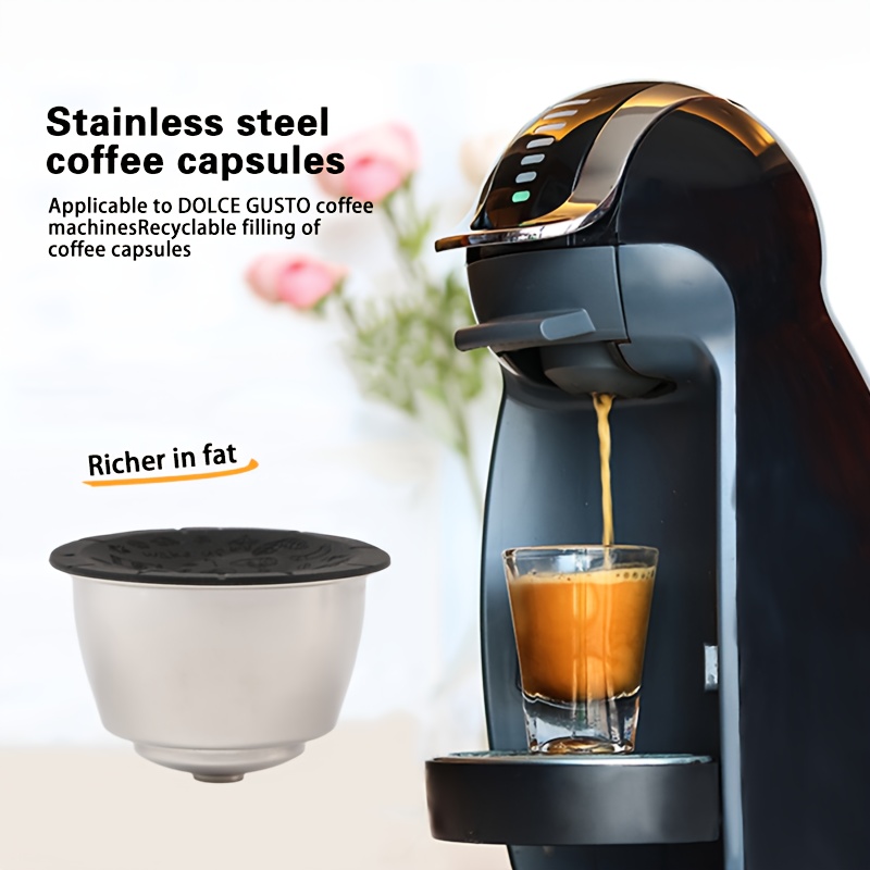 

Capsule de café réutilisable en acier inoxydable, 1 pièce - Compatible avec les machines Dolce Gusto, dosette rechargeable pour un crémeux, accessoire de filtre permanent avec remplissage recyclable