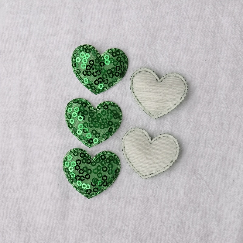 40pcs Colorful Sequined Cloth Love Heart Appliques