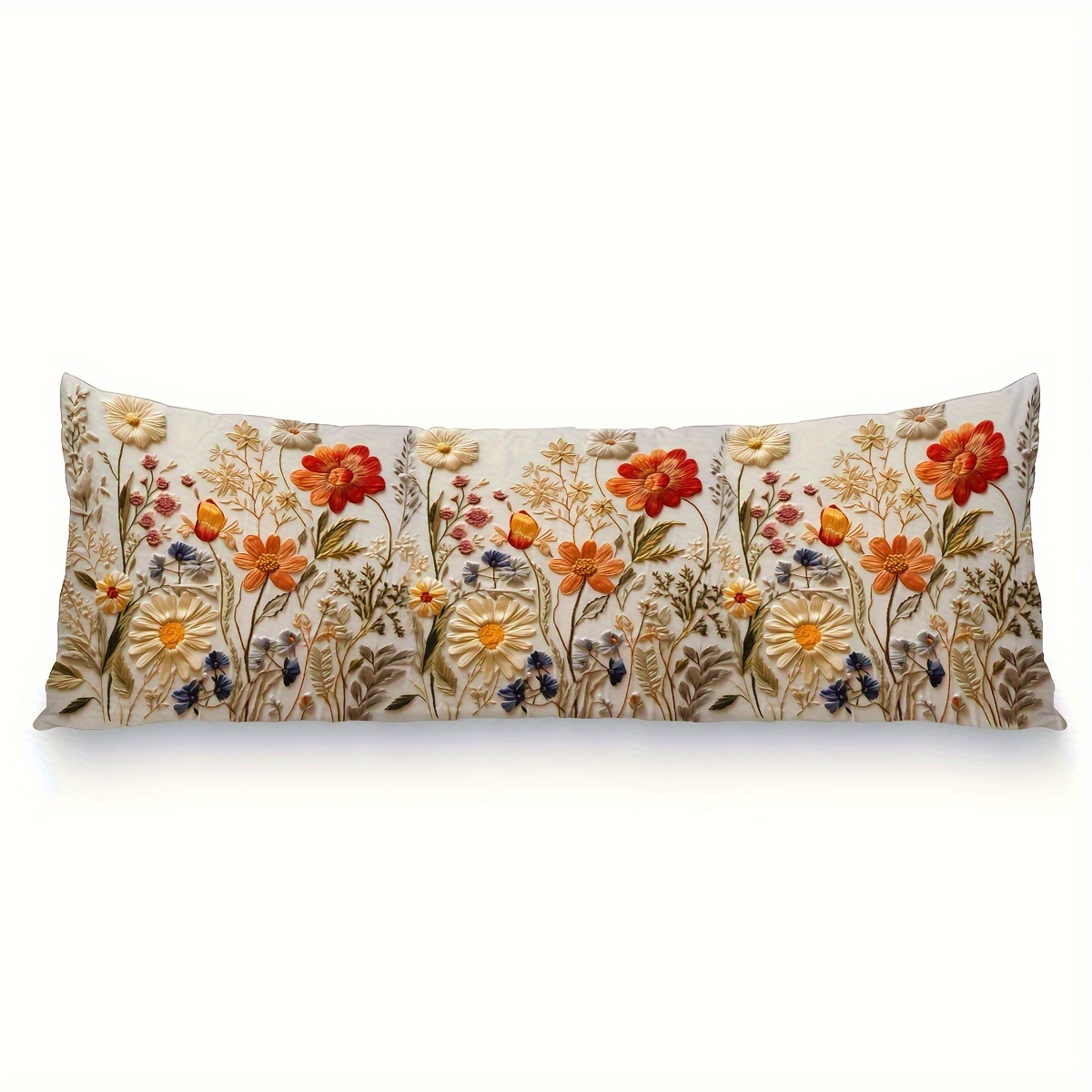 TEMU 1pc, Three-dimensional Flower Pattern Digital Printing Body Throw Pillow Cover