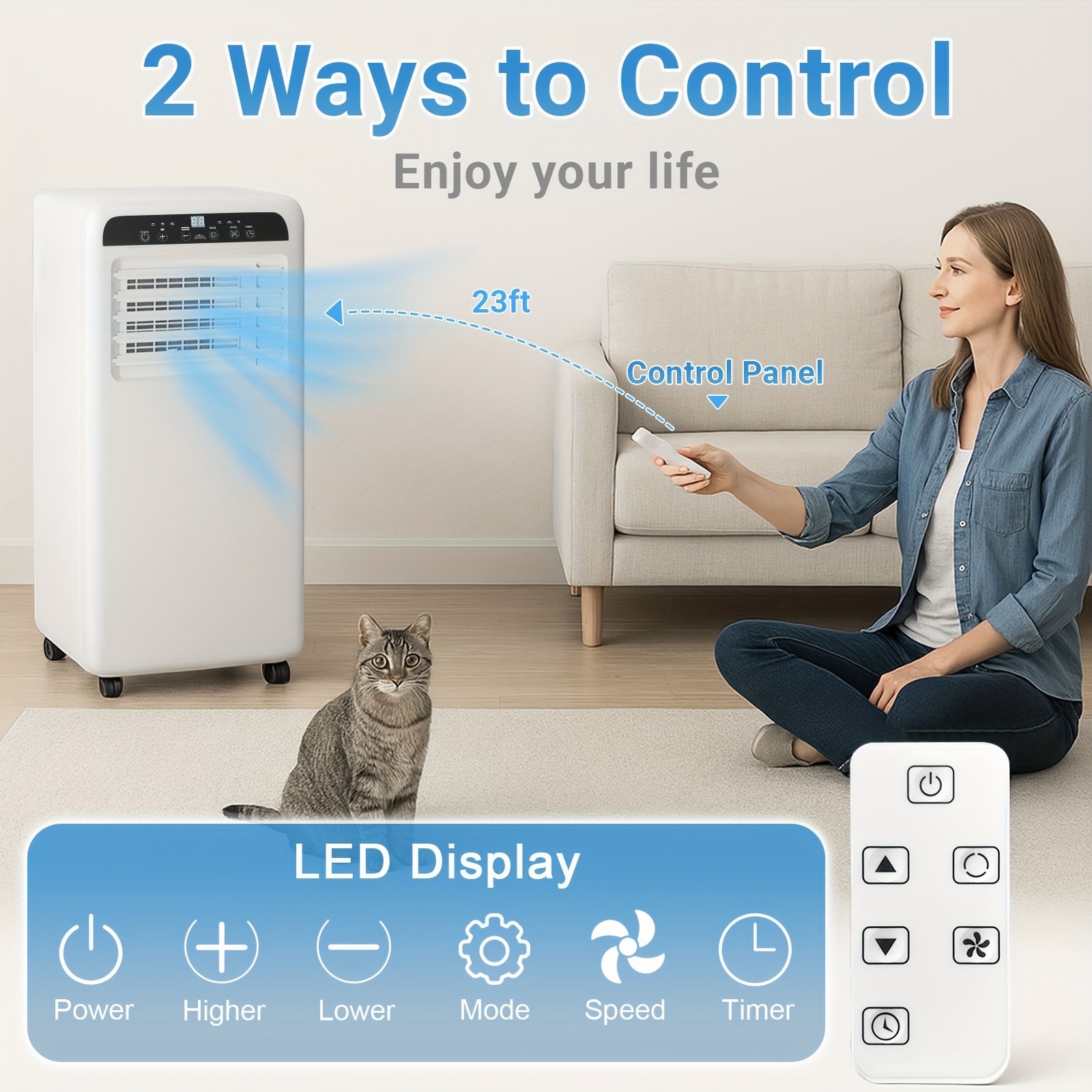 10000/8000 BTU Portable AC Unit With Windowless Vent Kit, Suitable... product image 5