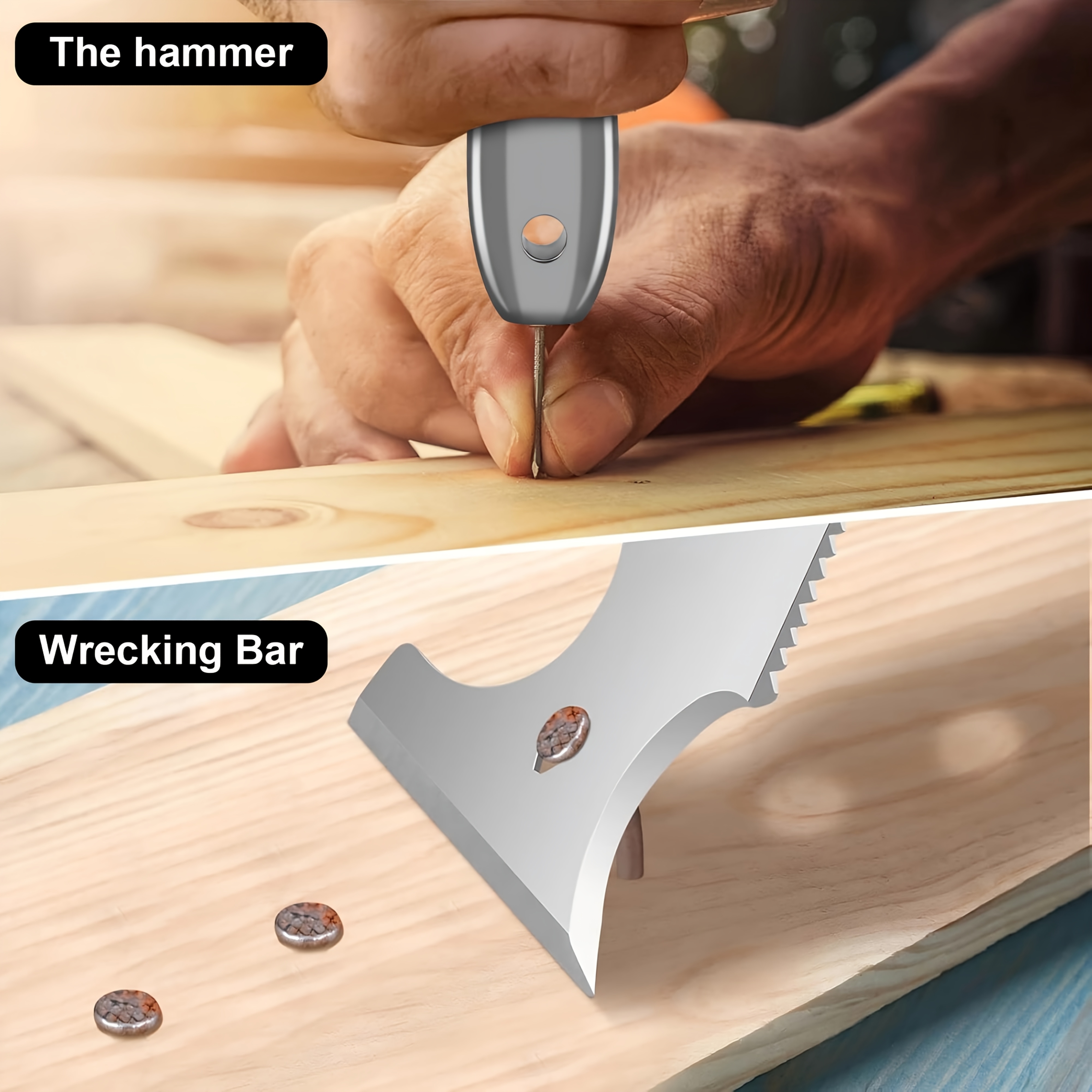 Heavy Duty 10 in 1 Stainless Steel Multi Tool Putty Knife, 420 Stainless Steel Paint Scraper, with Bottle Opener Nail Puller Putty Tray, Great for Wall Decorating, Drywall Repair, Wallpaper Stripping Multi Tool Paint Scraper