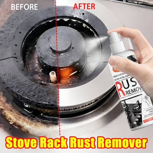 stove rack rust remover gas stove rack rust removal spray quickly removes rust blackening and rust stains caused by high temperature and environments aesthetics and user experience gentle formula