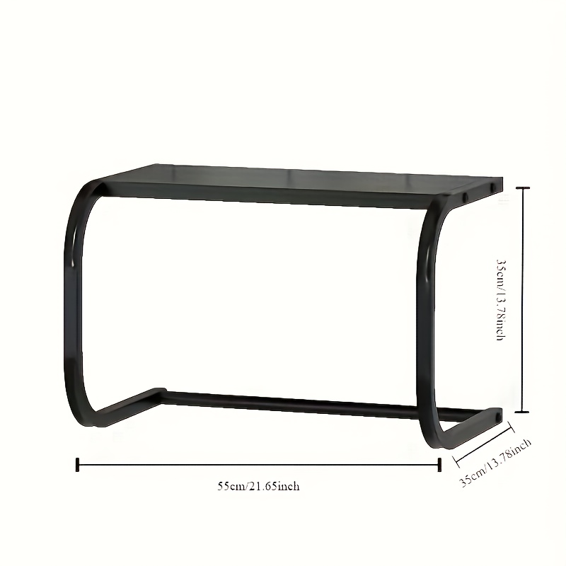 TEMU 1pc Heavy-duty Carbon Steel Kitchen Microwave Oven Shelf - Microwave-safe, Space-saving Countertop Organizer, Stove, Toaster Oven, Instant Pot -