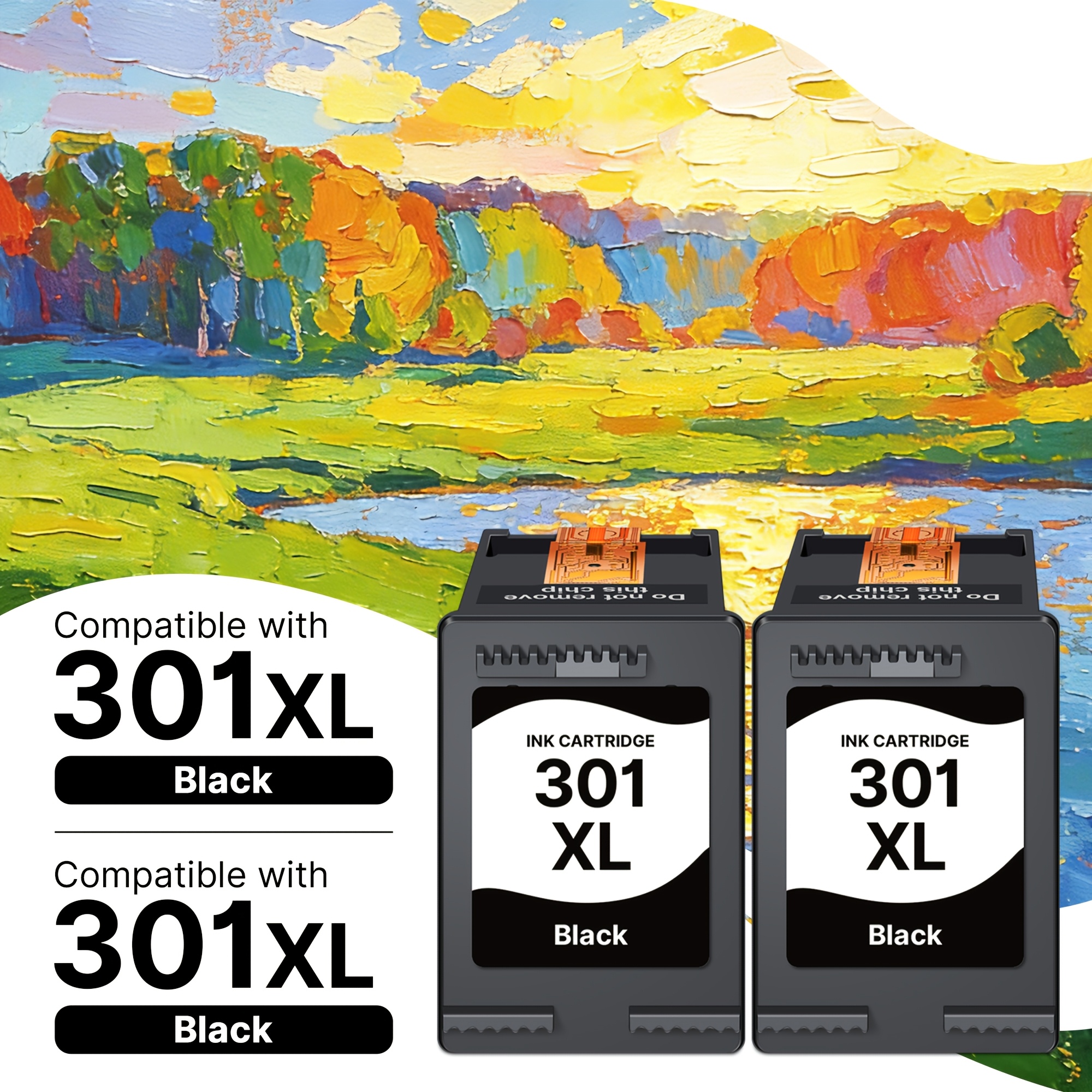 TEMU de tinta remanufacturado 301XL para HP 301XL, cartuchos de para HP 2540 1510 1000 1050 2050 2544 3050 2620 4630 4500 5530 5532 (Paquete de 2)