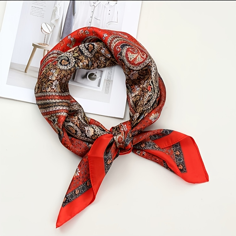 TEMU Women & 100% - Deep Clear Satin Multifunctional Headwear & Neck Scarf | Soft Breathable Accessories For Weddings, Parties, Travel | Elegant Silk