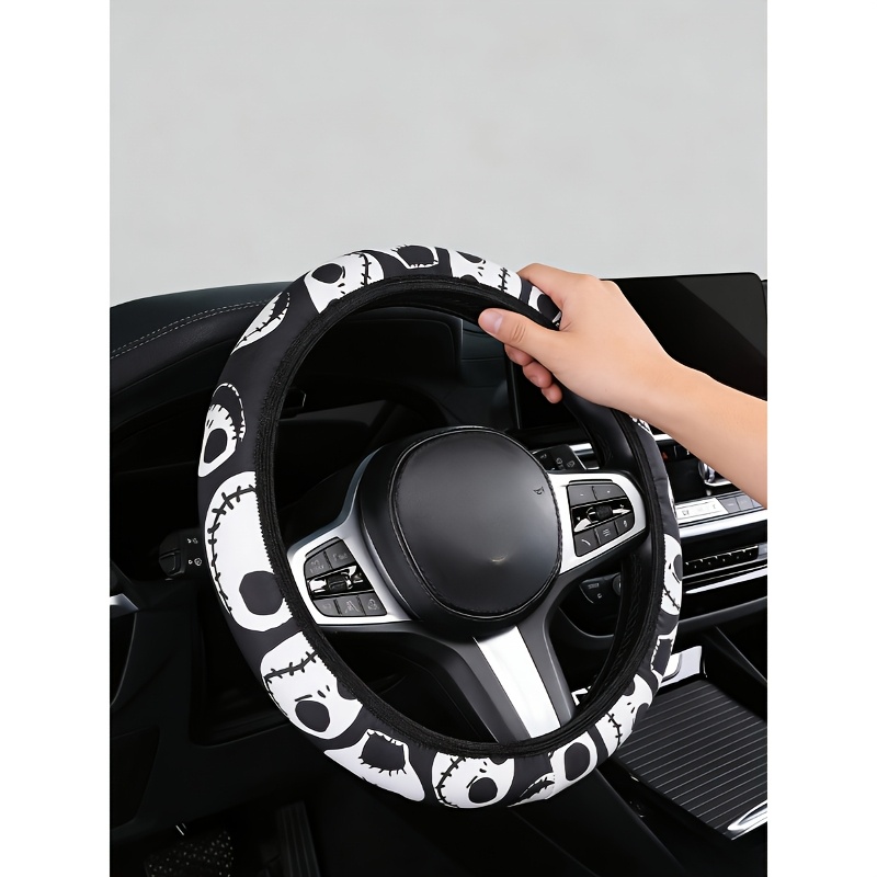 TEMU [love Steering Cover] 1pc Neoprene Love Letter Pattern Car Steering Wheel Cover | 15-inch, Heart And Letter Design, Suitable For Sedan Suvs, Interior Accessories For Men And Women