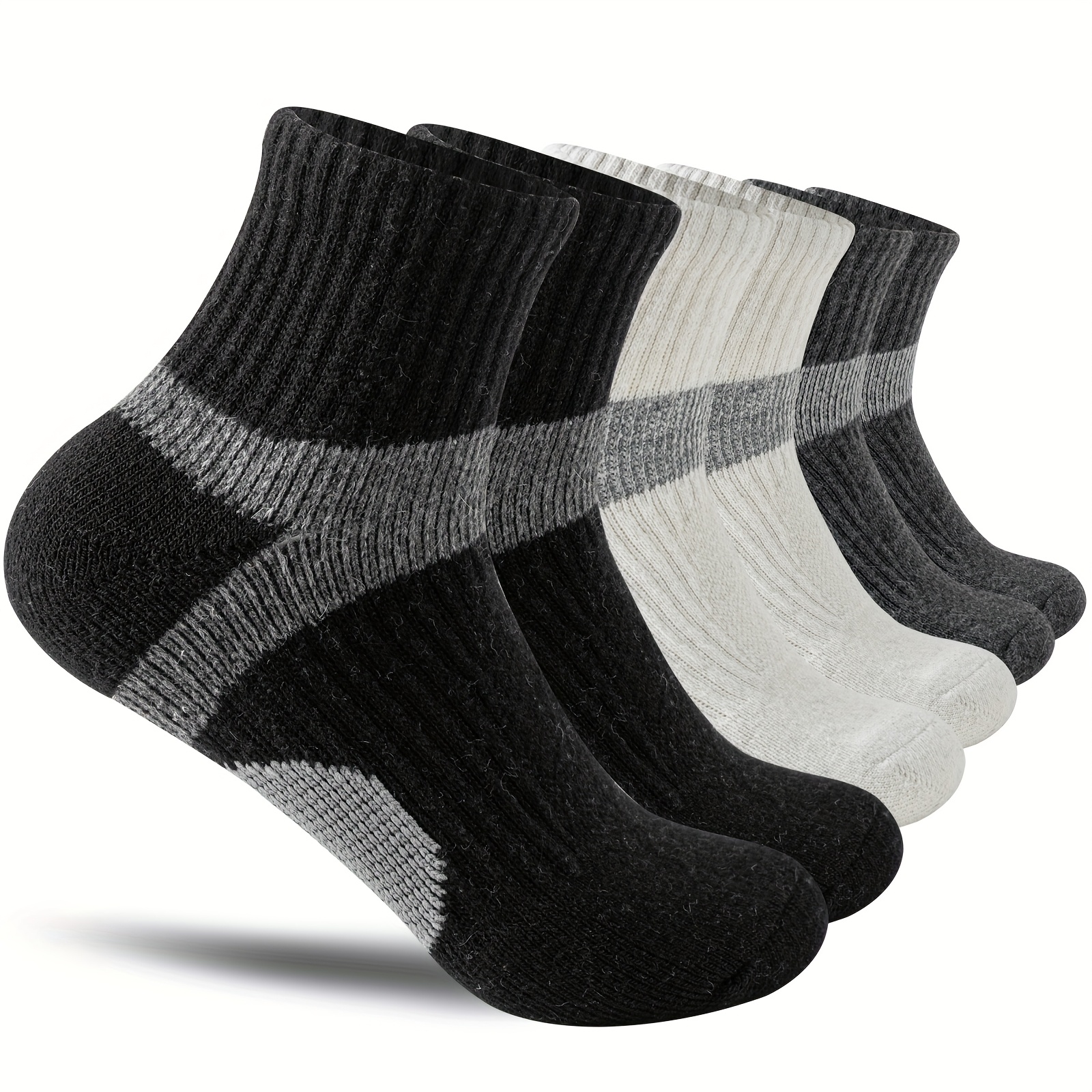 6 Pairs Wool Wool Ankle Compression Support Socks Suitable For Running, Hiking, - Thick Cushion Breathable Wool Ankle Braces For , Unisex For -day Wear, Wool Wool Socks