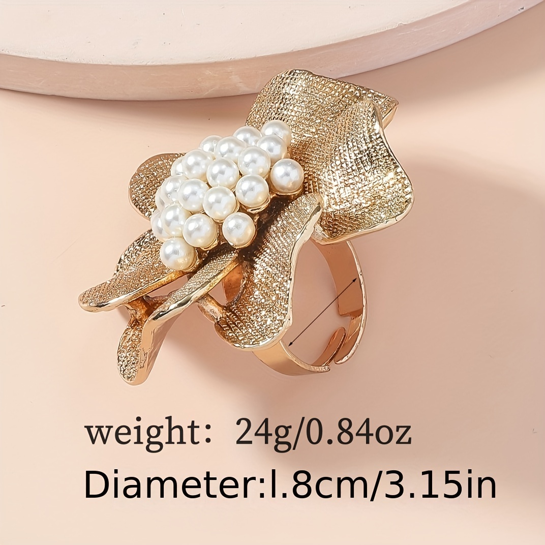 French Romantic Ring with Spherical Stone, Adjustable, Party Accessory